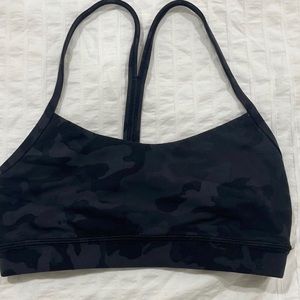 lululemon camo flow y bra size 4!